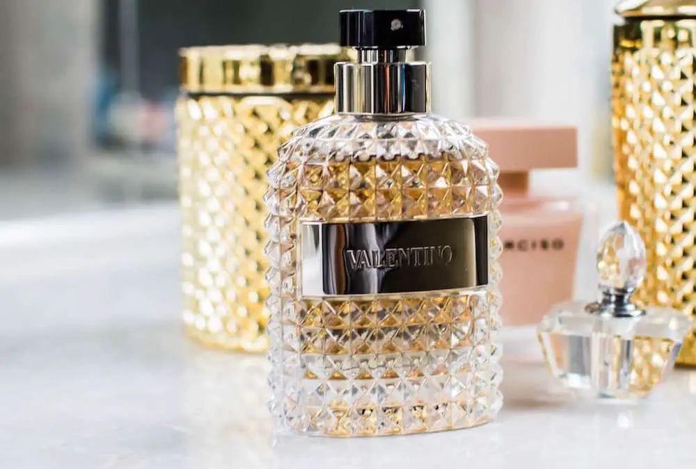 A bottle of Valentino Perfume